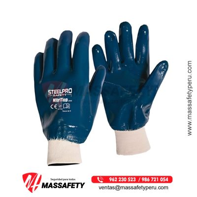 Guante de Nitrilo Liso Puño Tejido Nitritop – Steelpro