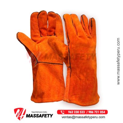 Guante Cuero Soldador Naranja Steelpro