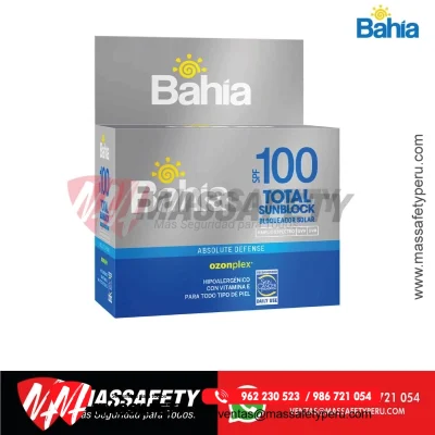 Bloqueador Bahía SPF100 x 10g Caja de20 Sachets Total SunBlock