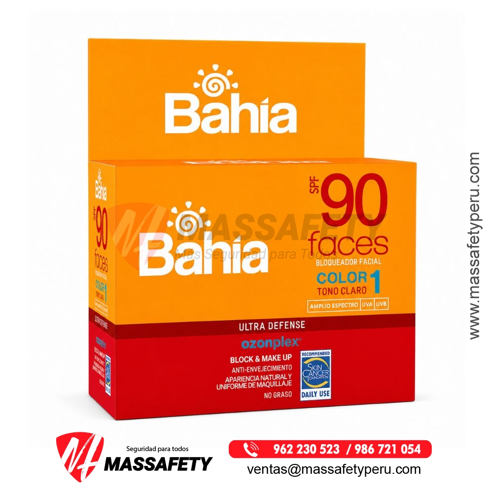 Bloqueador Bahía SPF90 10g Color 1 C/20 Sachets Faces