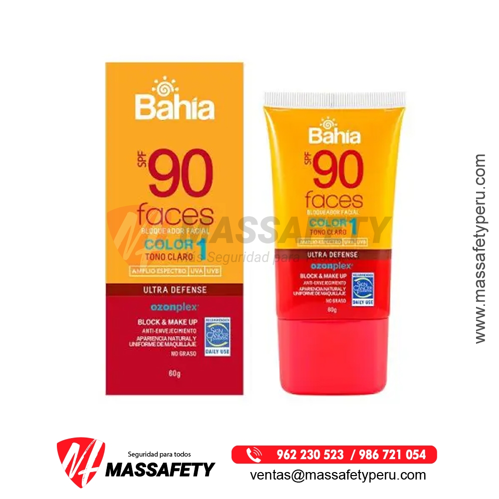Bloqueador Bahía SPF90 Color 1 x 60g Faces