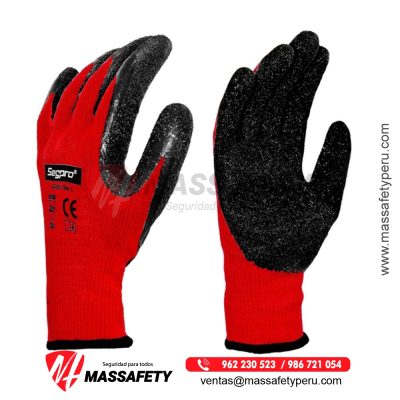 Guantes de Hilo Palma de Latex G-Flex Rojo Segpro