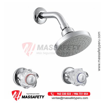 Mezcladora para ducha cristal con salida española hecho en bronce vainsa