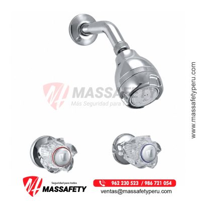 Mezcladora para ducha cristal con salida vsi massage hecho en bronce vainsa