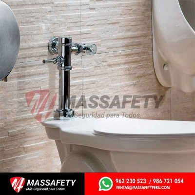 Fluxometro mecánico para inodoro palanca de 4.8 lts indirecto hecho en bronce Vainsa