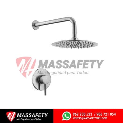 Monocomando para ducha inox con salida inox en acero Vainsa