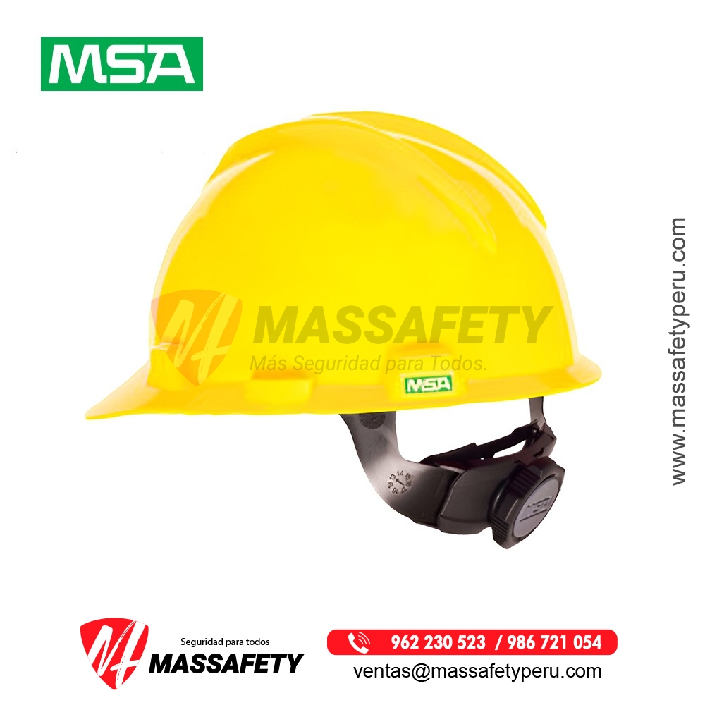 Casco de Seguridad Amarillo Tipo Jockey V-Gard de la marca MSA