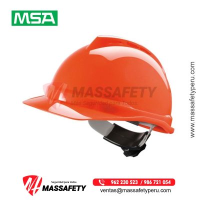 Casco de Seguridad Naranja Tipo Jockey V-Gard de la marca MSA