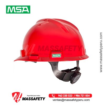Casco de Seguridad Rojo Tipo Jockey V-Gard de la marca MSA