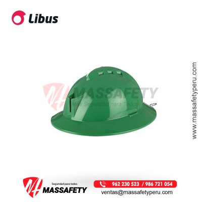 Casco Minero color verde de la marca Libus