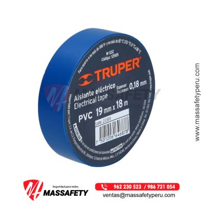 Cinta Aislante Azul 18 m x 19 mm Truper 12505