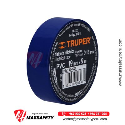 Cinta Aislante Azul 9 m x 19 mm Truper 13514