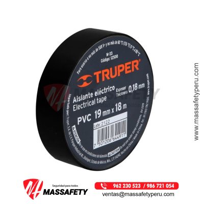 Cinta Aislante Negro 18 m x 19 mm Truper 12500