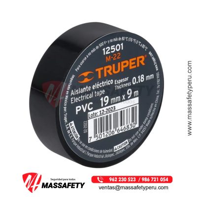Cinta Aislante Negro 9 m x 19 mm Truper 12501