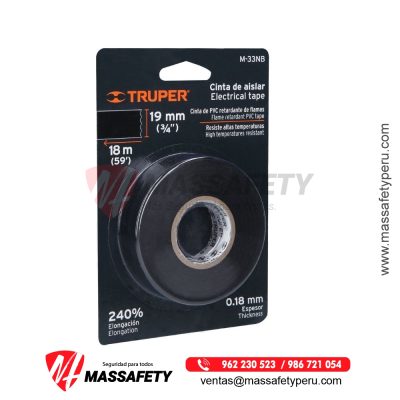 Cinta Aislante en Blíster 18 m x 19 mm Truper 12499