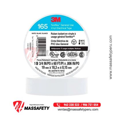 Cinta Eléctrica 3M Temflex 165, Blanco