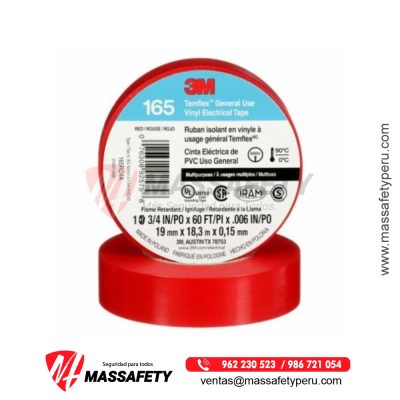Cinta Eléctrica 3M Temflex 165, Rojo