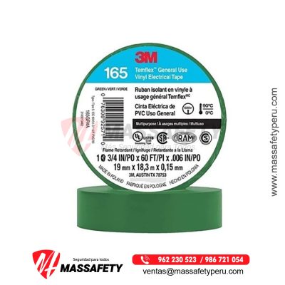 Cinta Eléctrica 3M Temflex 165, Verde