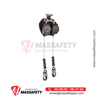 Bloque Retractil De 11 pies (3 Metros) C/Acerado Doble Gancho Mod Sw8008‐11Le‐RBHDL-Safewaze
