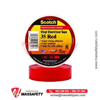 Cinta Eléctrica de Vinilo 3M Scotch 35, Red