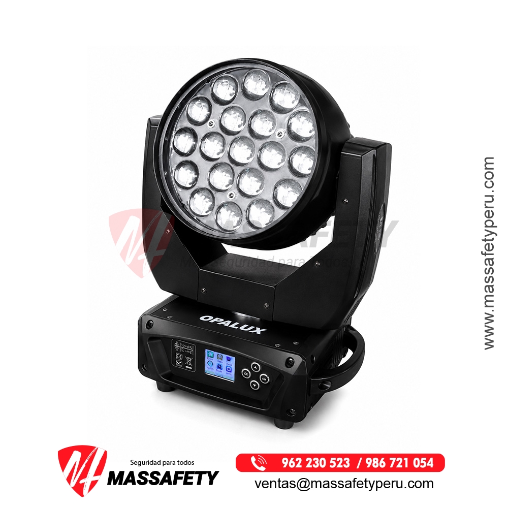 Luz de ZOOM con Cabezal Móvil LED Profesional de 19*15W – Opalux