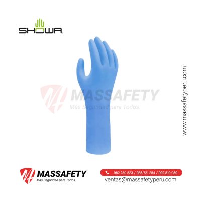 Guante Desechable ESP 5MM C/Azul CJA X 50PAR 9.5" Showa 7555PF