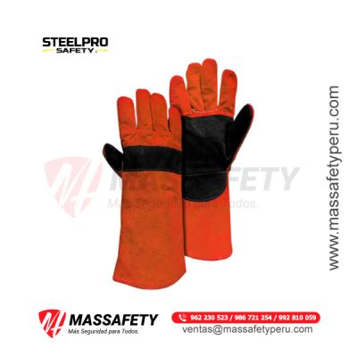 Guante de Soldador Naranjo/Negro Steelpro
