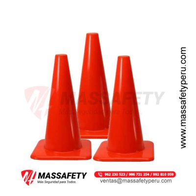 CONO DE SEGURIDAD DE PVC NARANJA 18″ – 45CM