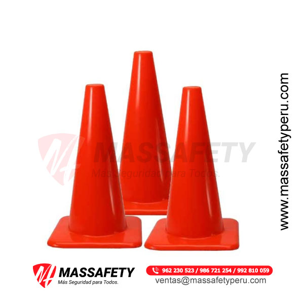 CONO DE SEGURIDAD DE PVC NARANJA 18″ – 45CM