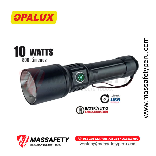 Linterna Táctica Recargable 10w Opalux OP-8942