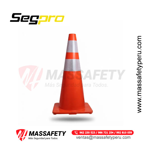 Cono Naranja de 28″ con Cinta Reflectiva